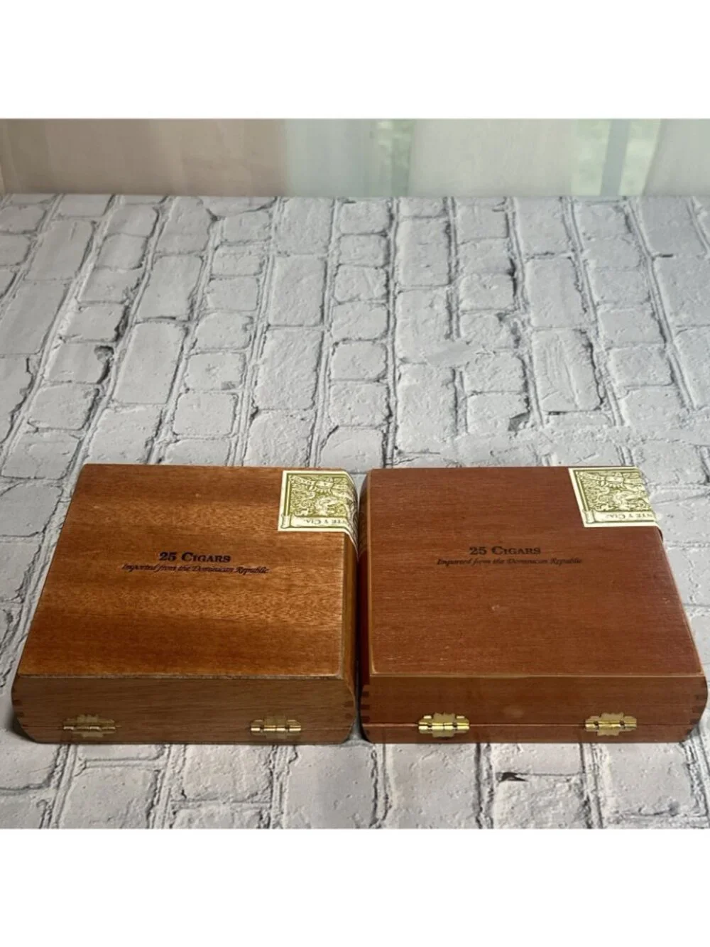 Lot Of 2 Empty Wooden Cigar Box Ashton Aged Maduro No. 20 6.75”x 6”x 2.5”